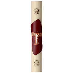 Beeswax Easter candle 8x120 cm with Tau metal reinforcement