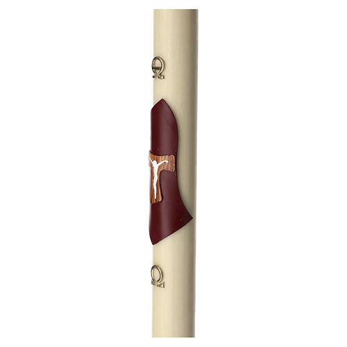 Beeswax Easter candle 8x120 cm with Tau metal reinforcement 4