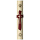 Beeswax reinforced Paschal candle with golden cross on modern purple cross 3.15x47.25 in s1
