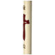 Beeswax reinforced Paschal candle with golden cross on modern purple cross 3.15x47.25 in s3