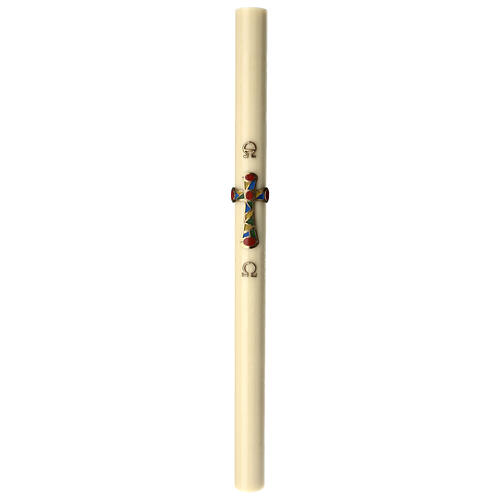 Easter candle beeswax reinforcement cross with nuggets 8x120 cm 2