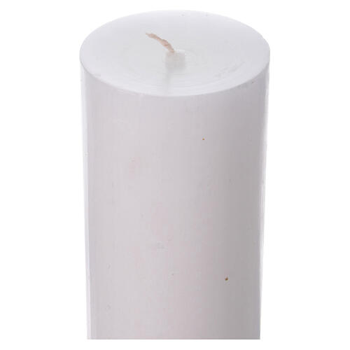 Paschal candle with Risen Christ, white wax, 3x5 in 4