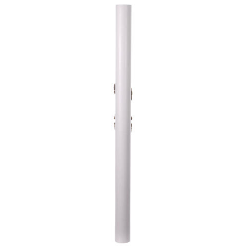 Paschal candle with Risen Christ, white wax, 3x5 in 5