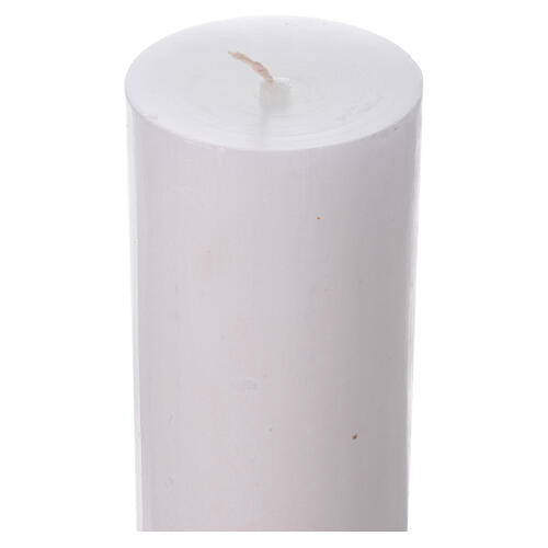 Paschal candle with Risen Christ, reinforced white wax, 3x5 in 4