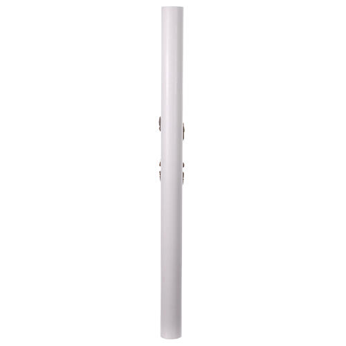 Paschal candle with Risen Christ, reinforced white wax, 3x5 in 5