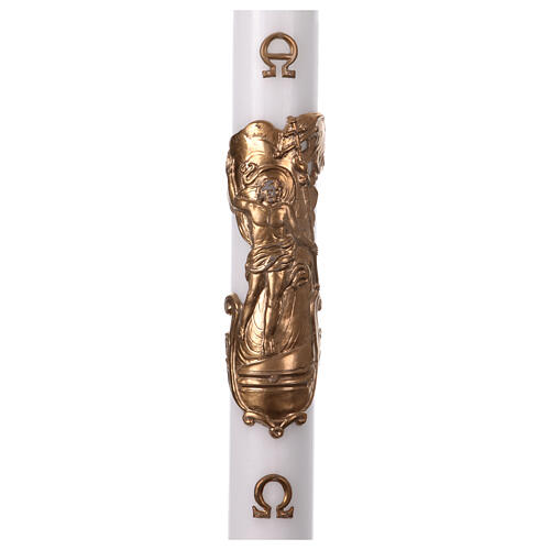 Cero pasquale 8x120 cm Cristo Risorto oro rinforzato 1