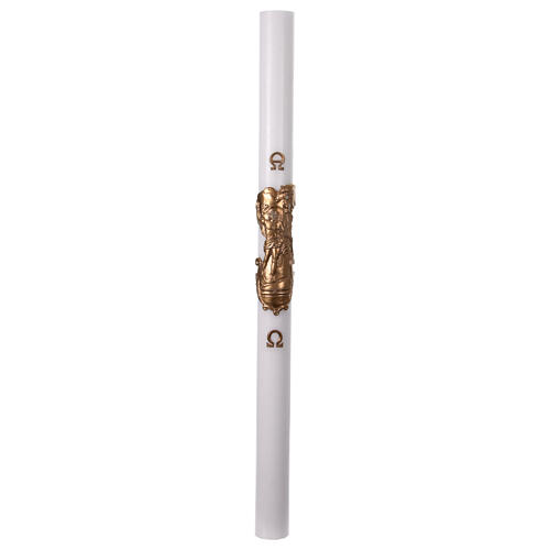 Paschal candle 8x120 cm reinforced gold Risen Christ 2