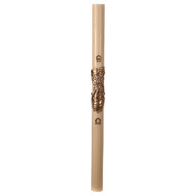 Paschal candle with Risen Christ, beeswax, 3x5 in