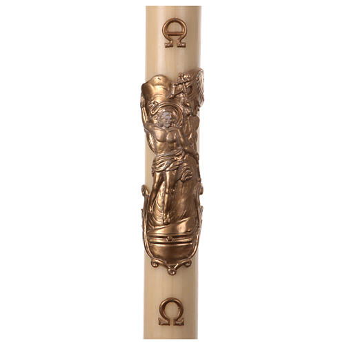 Paschal candle with Risen Christ, beeswax, 3x5 in 1