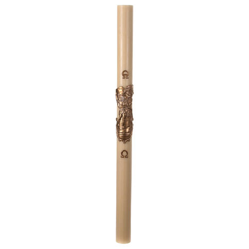 Paschal candle with Risen Christ, beeswax, 3x5 in 2