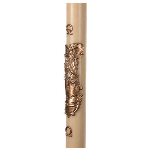 Paschal candle with Risen Christ, beeswax, 3x5 in 3