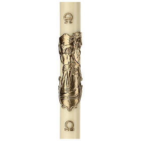 Círio pascal reforço 8x120 cm Cristo Ressuscitado cera de abelha