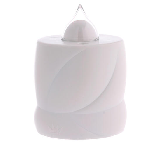 White battery-operated candle Lumada with steady light and Our Lady's image 3