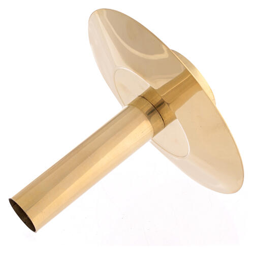 Processional candle torch for 2 in candle, gold plated brass 3