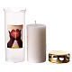 Wax votive candle with waterproof lid, hands and cross s2