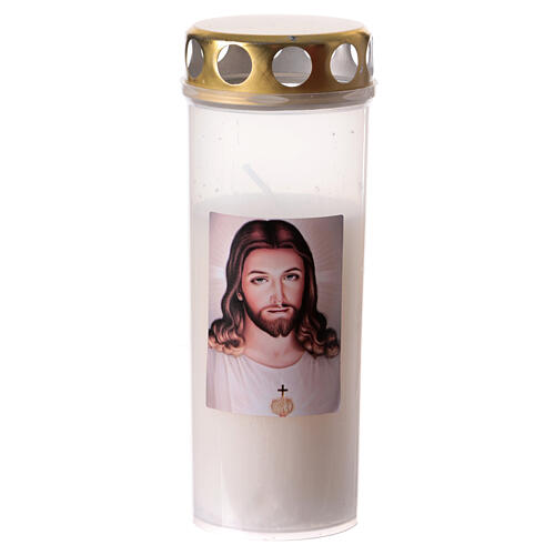 Wax candle Sacred Heart Jesus rain cover 1