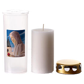 Virgin Mary candle in paraffin wax rain cover