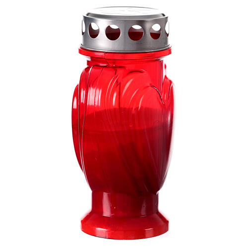 Bougie votive rouge coeur cire avec protection pluie 2