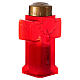 batteriebetriebenes Grablicht, Kreuzform, rot/gold, mit Regenschutz, LED, 60 Tage Brenndauer s2