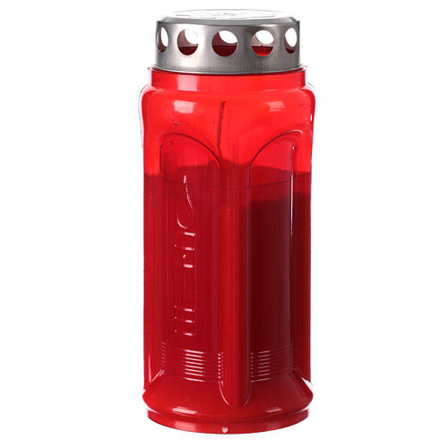 Bougie votive croix bougie rouge paraffine avec protection pluie 1