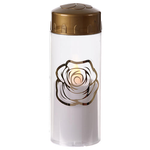 Bougie votive blanche LED images ange fleur mains 60 jrs 2