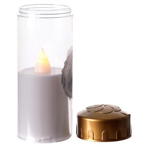 Bougie votive blanche LED images ange fleur mains 60 jrs 4