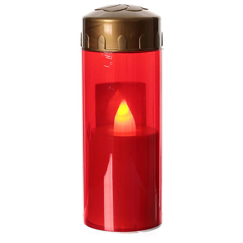 Bougie votive rouge LED images rose mains coeur 60 jrs 2