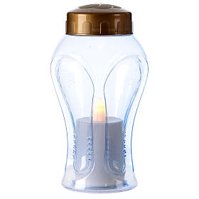 White LED votive candle with 60 day memory