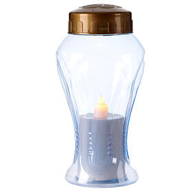 White LED votive candle with 60 day memory