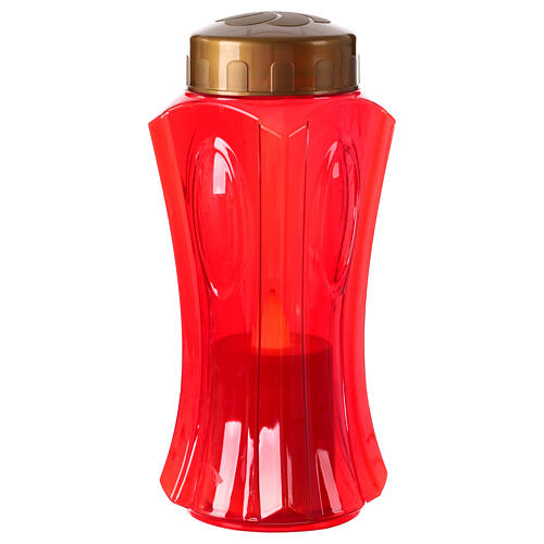 batteriebetriebenes Grablicht, Modell Victoria, rot, mit Regenschutz, LED, 60 Tage Brenndauer 1