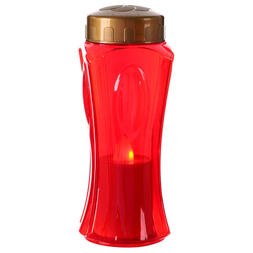 batteriebetriebenes Grablicht, Modell Victoria, rot, mit Regenschutz, LED, 60 Tage Brenndauer 3
