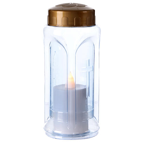 White LED votive candle, cross and candle image, 60 days 1