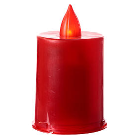 batteriebetriebenes Grablicht, rot, mit rotem Flackerlicht, Motivaufkleber, Muttergottes, 60 Tage Brenndauer