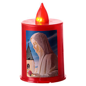 Red LED votive candle with Our Lady, 60 days