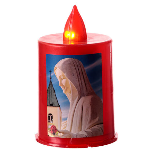 Red votive candle Madonna LED 60 days 1