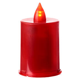 Red votive candle with Risen Jesus LED 60 days