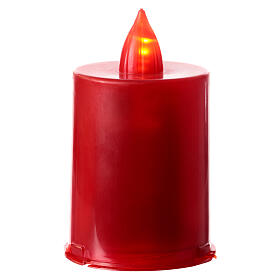 batteriebetriebenes Grablicht, rot, mit rotem Flackerlicht, Motivaufkleber, Heiligstes Herz Jesu, 60 Tage Brenndauer