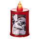 Red LED votive candle with angel image, 60 days s1