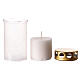 Simple white wax votive candle with rain cover s2