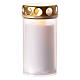 batteriebetriebenes Grablicht, LED, Motivkerze, klassische Form, Heiligstes Herz Jesu, weiß, mit goldfarbenen Wind- und Regenschutz aus Metall s3