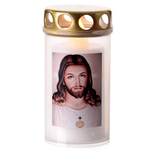 White LED votive candle Jesus 60 days 1