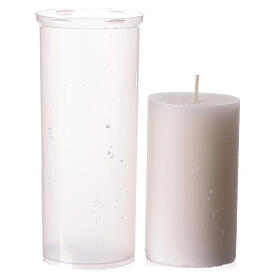 Simple white wax votive candle recharge, 2 days