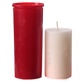 Simple red wax votive candle recharge, 2 days