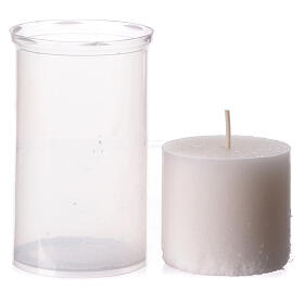 Votive candle spare part, white wax, 1 day, 4x2.5 in