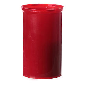 Red votive candle spare part, white wax, 1 day, 4x2.5 in