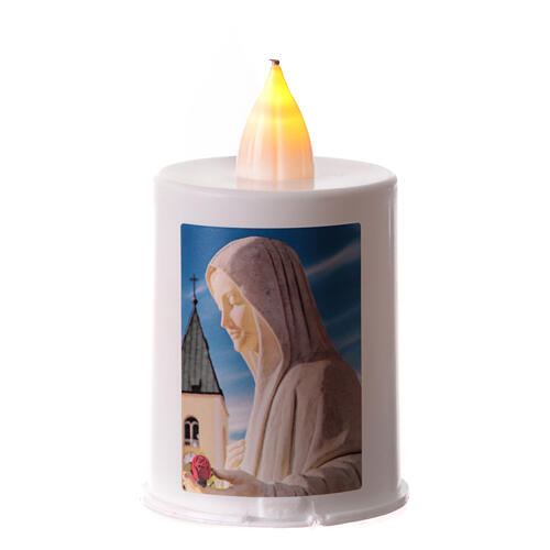 Veilleuse votive LED Medjugorje blanche effet flamme 60 jrs 1