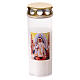 Paraffin votive candle with Risen Christ, waterproof lid s1