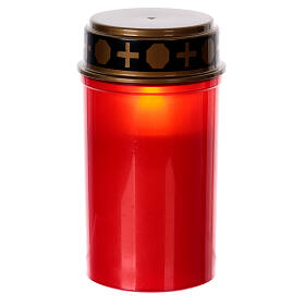 Red LED votive candle wiWhite th lid and picket, 60 days