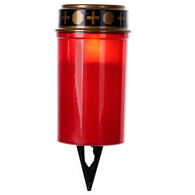Red LED church candle with 60 day stake