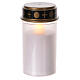 White LED votive candle with lid and picket, 60 days s1